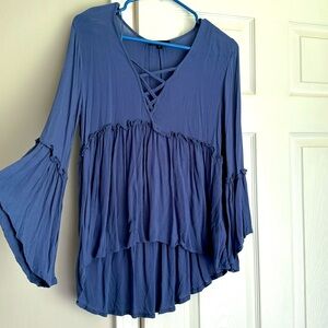 Blue babydoll top
